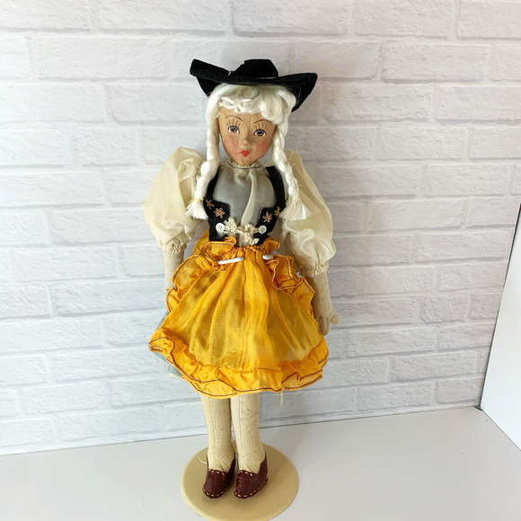 Vintage German Swiss Doll Composite Paper Mache 16 Inch - Picture 2 of 8